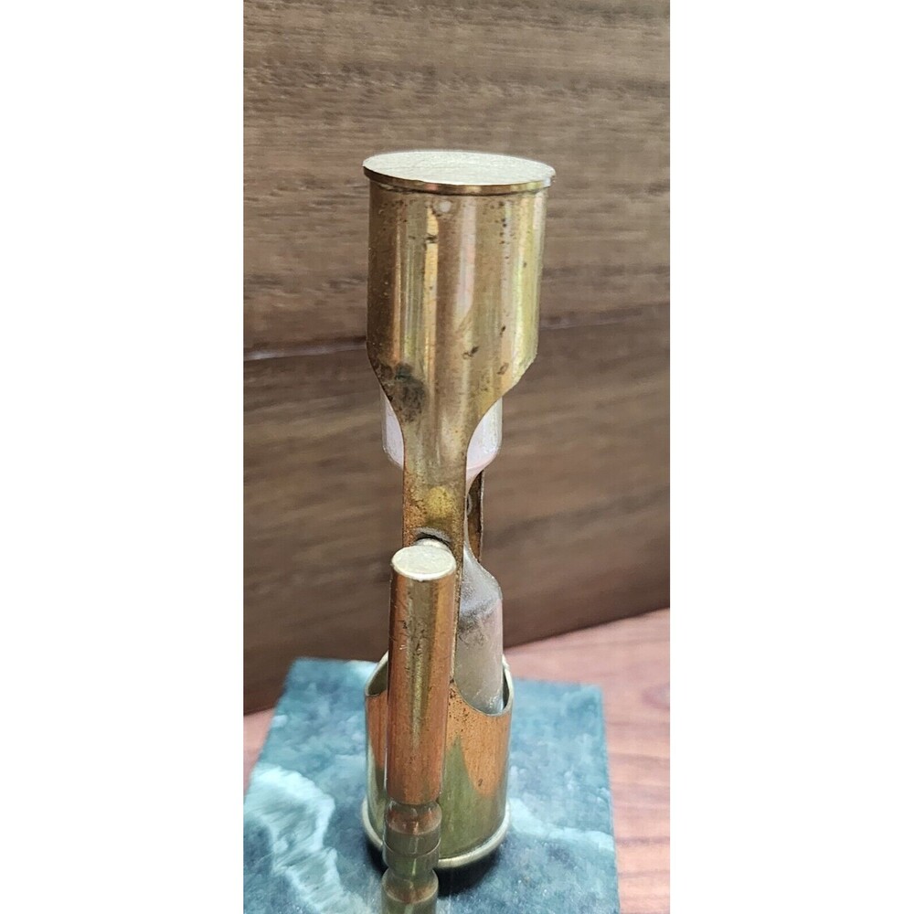 Vintage Brass Plated Timer with Marble base Sand Timer Paperweight